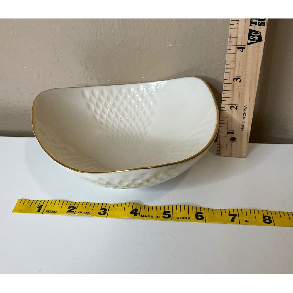 Vtg Lenox Harliquin Triangular Trinket Dish 24K Gold Trim Fine China Porcelain - Picture 6 of 6